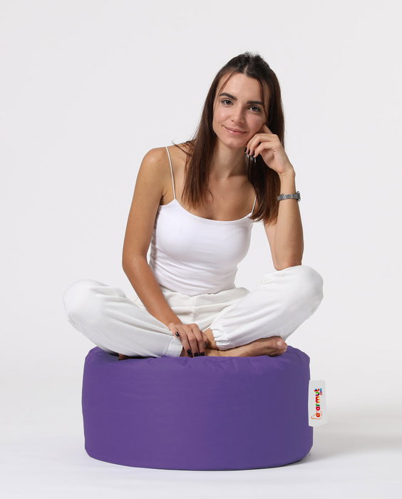 Atelier Del Sofa Round Pouf - Purple